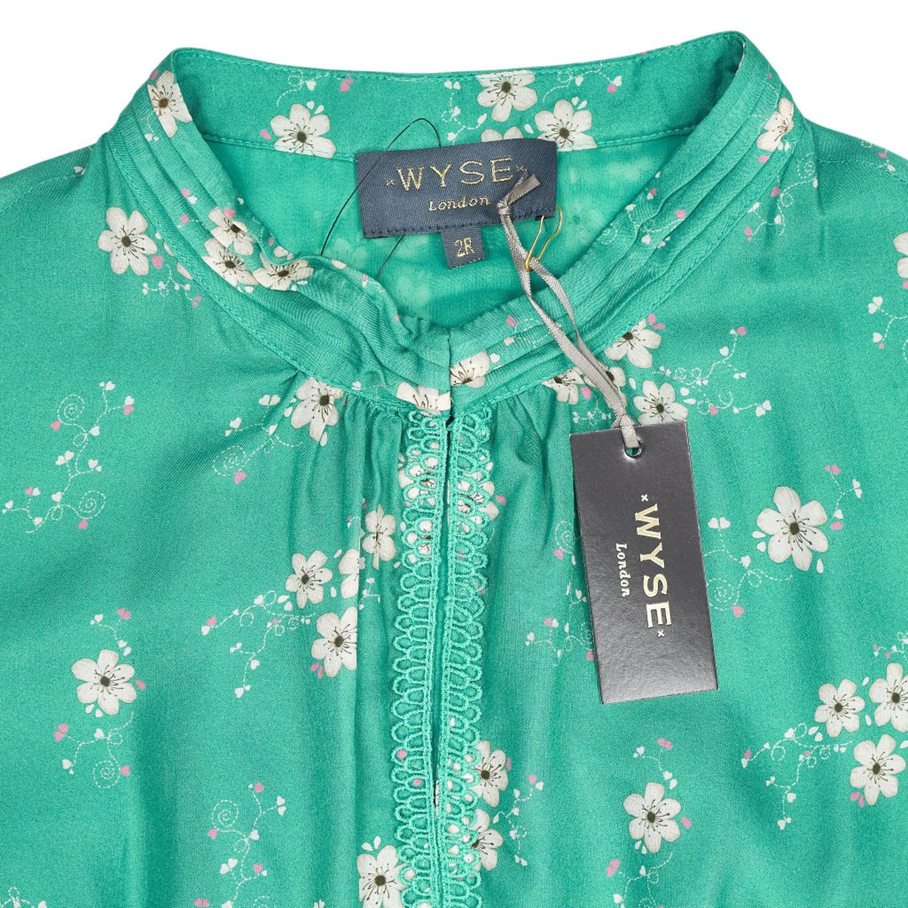 Wyse Green Floral Arabella Silk Dress