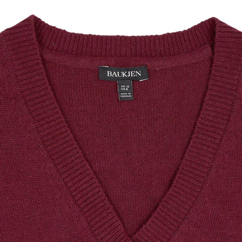 Baukjen Red V-Neck Jumper