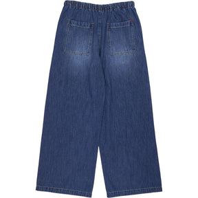 Hush Blue Wide Leg Denim Trousers