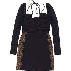 Self-Portrait Black Jersey Cut Out Mini Dress