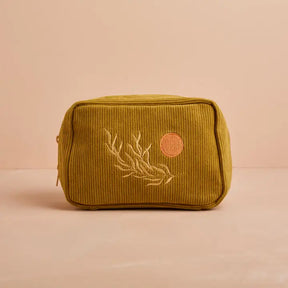 Corduroy Makeup Bag in Olive