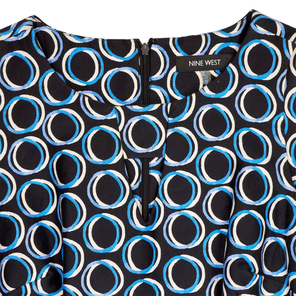 Nine West Blue Circle Print Dress