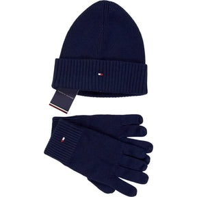 Tommy Hilfiger Navy Beanie & Gloves Set