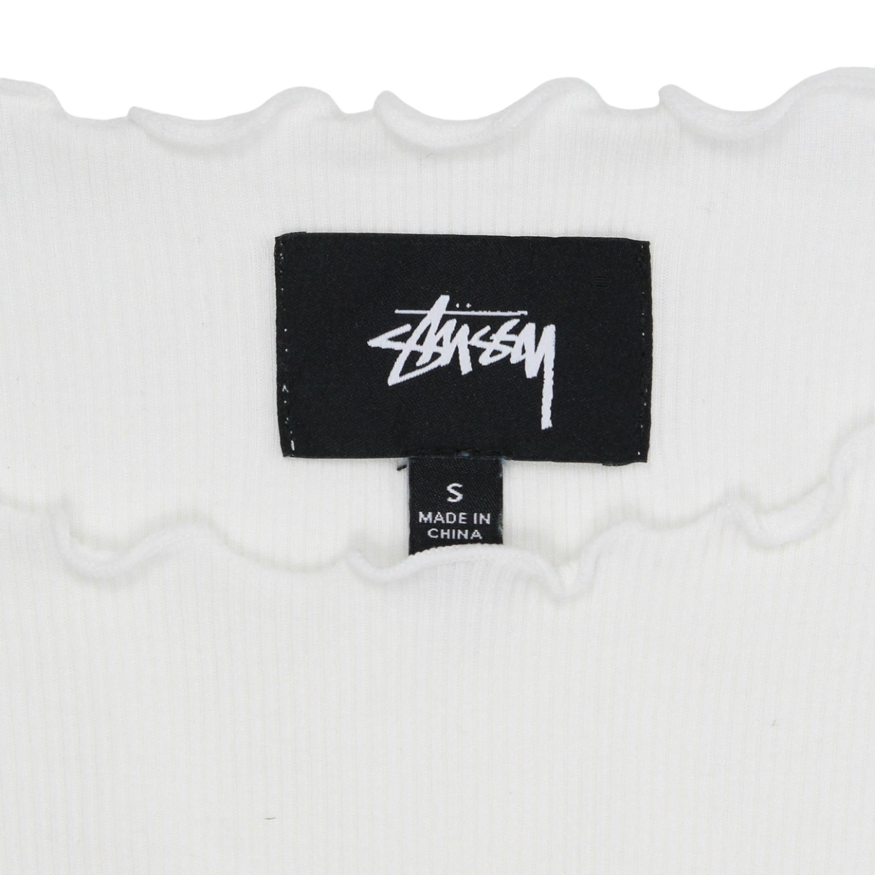 Stussy White Ribbed T-Shirt