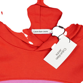 Calvin Klein Red Pink Colourblock Hoodie