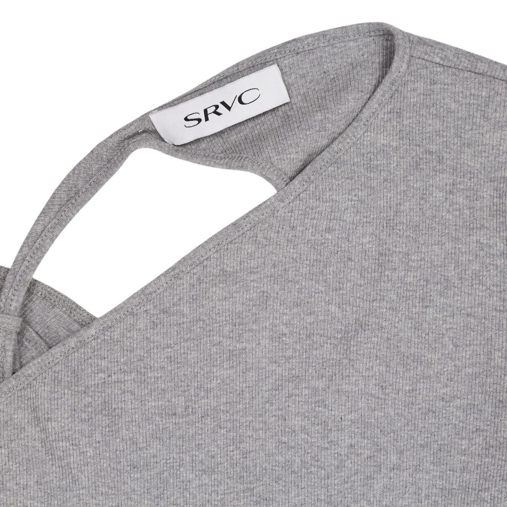 SRVC Grey One-Shoulder Top