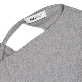 SRVC Grey One-Shoulder Top