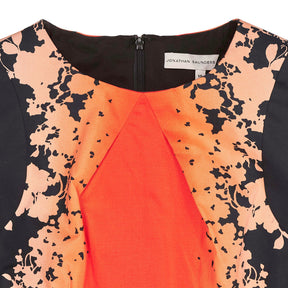 Jonathan Saunders Orange Print Sleeveless Dress