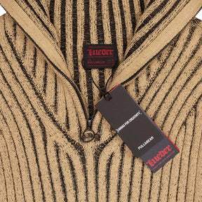 Pull & Bear Lueder Brown Black Ribbed Knit Jumper