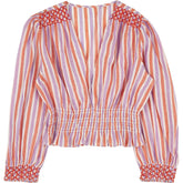 Pink City Prints Striped Multicolour Blouse