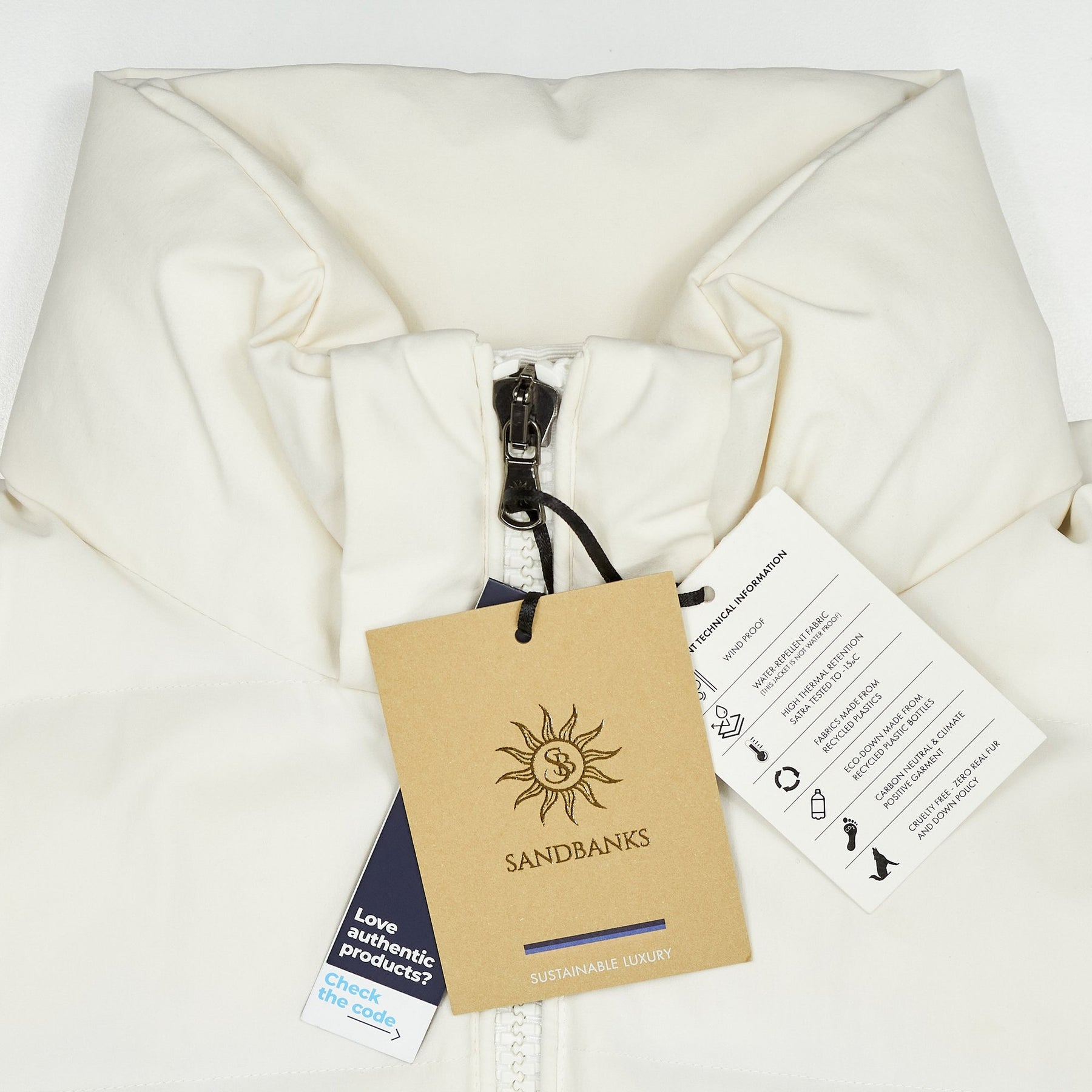 Sandbanks Banks Off-White Puffer Jacket