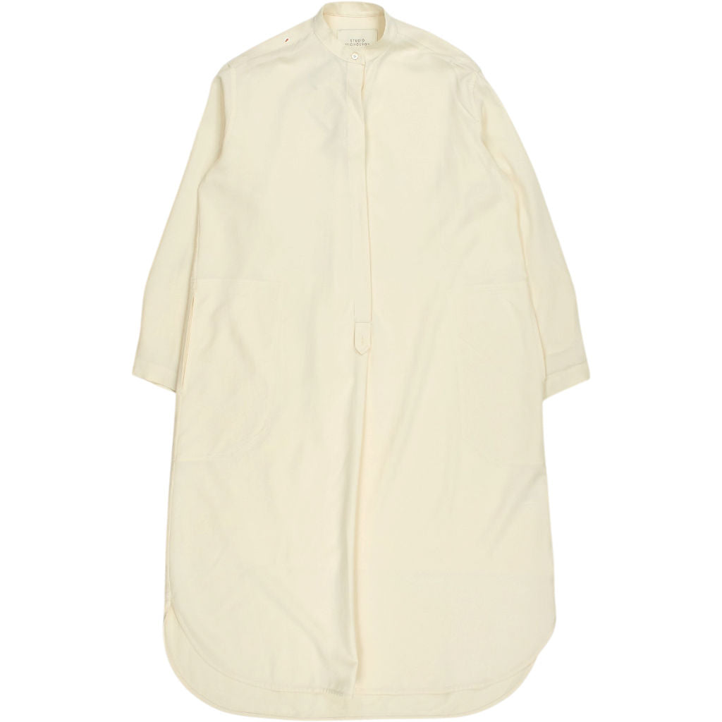 Studio Nicholson Milk Dry Drape Twill Shirt Dress