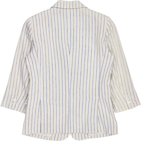Band of Outsiders White Blue Striped Blazer