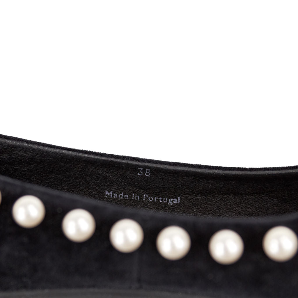 Mother of Pearl Black Pearl Embellished Flats