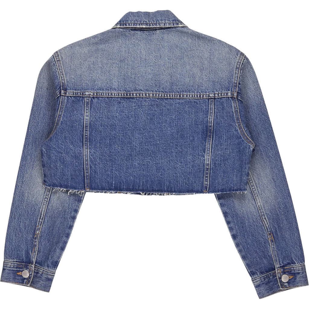 Pull & Bear Blue Cropped Denim Jacket