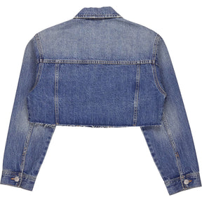 Pull & Bear Blue Cropped Denim Jacket