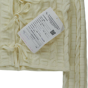 OMNES Cream Cable Knit Cardigan