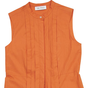 The Fold Orange Sleeveless Dress UK 8