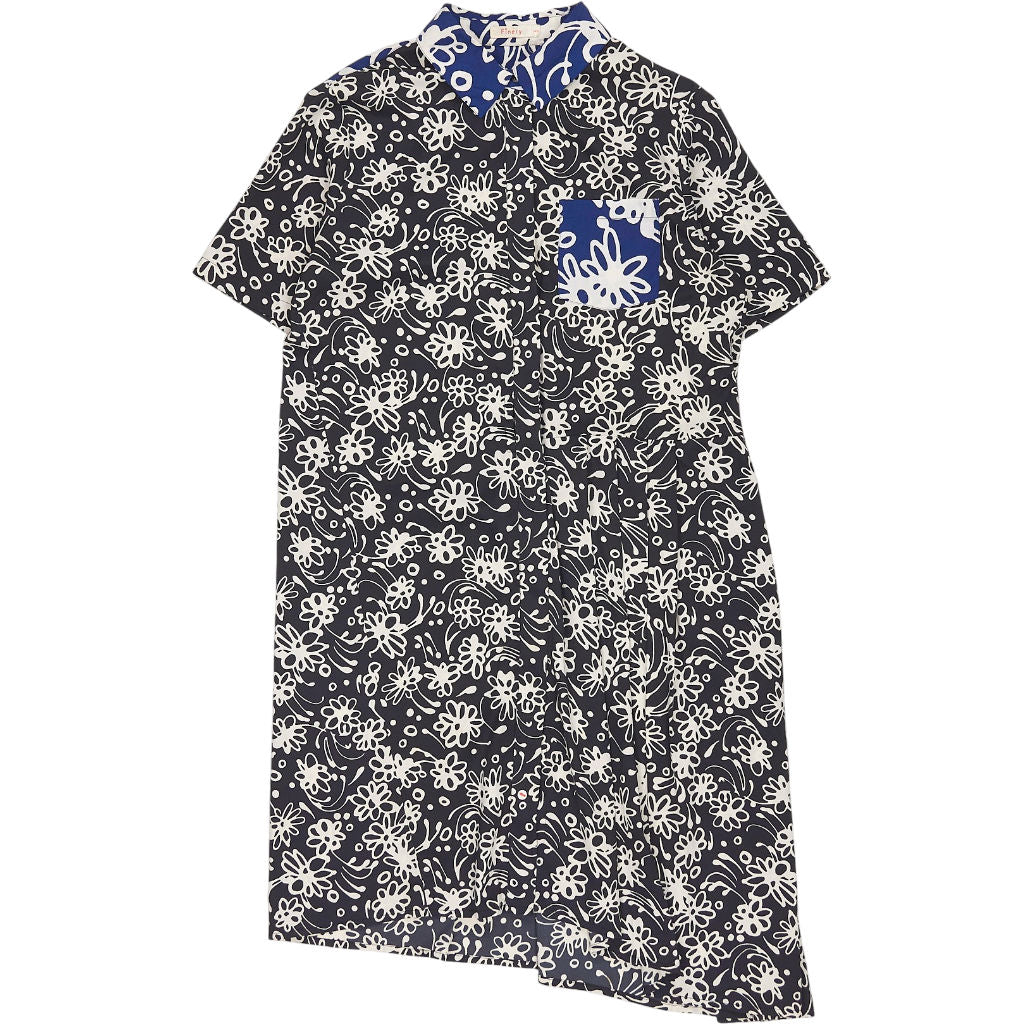 Finery Black White Floral Shirt Dress