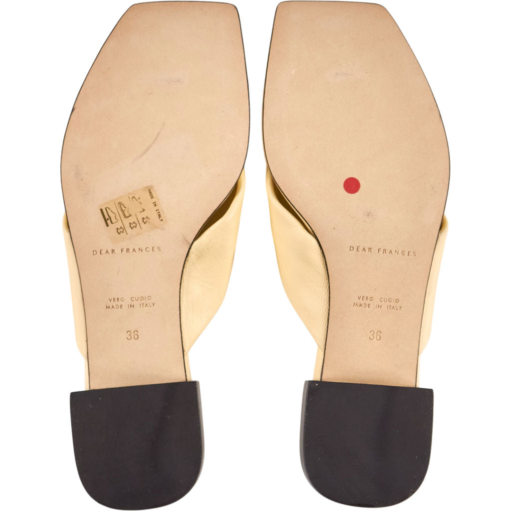 Dear Frances Cream Leather Sandals