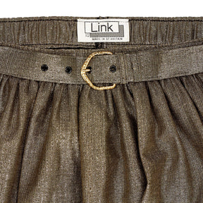 Link Gold Metallic Midi Skirt