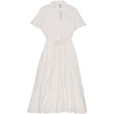Hush White Textured Stripe Ren Dress