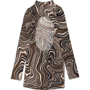 Motel Brown Ripple Print Quein Dress Size M | Shop from Crisis Online Motel Brown Ripple Print Quein Dress Size M | Shop from Crisis Online