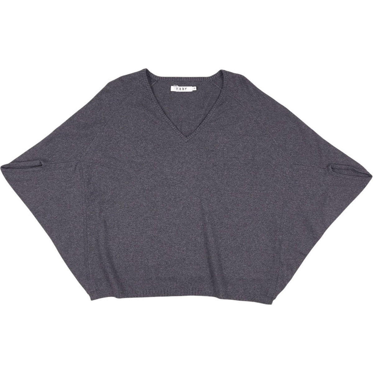 NRBY Grey V-Neck Batwing  Sweater