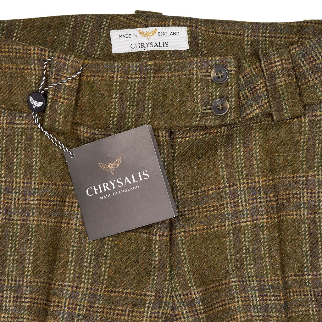 Chrysalis Olive Check Wool Trousers