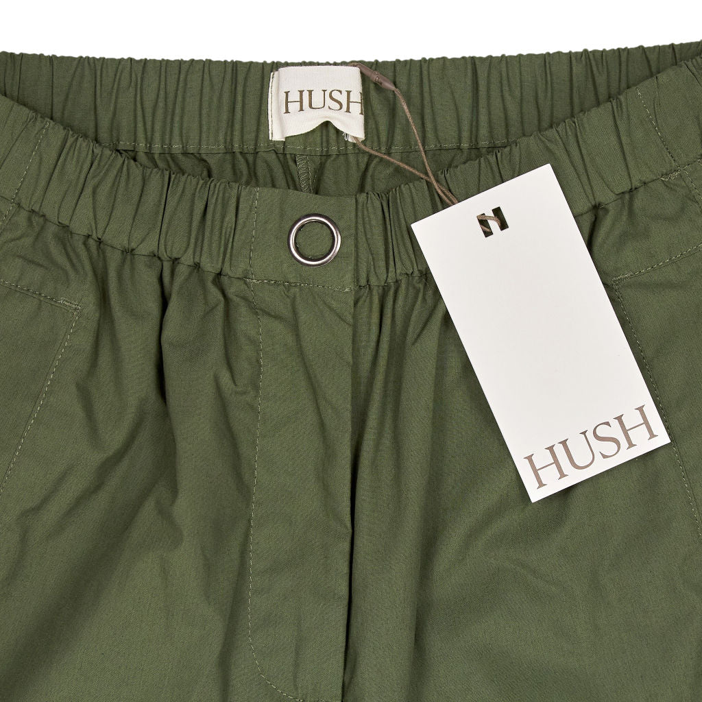 Hush Green Barrel Leg Cotton Trousers