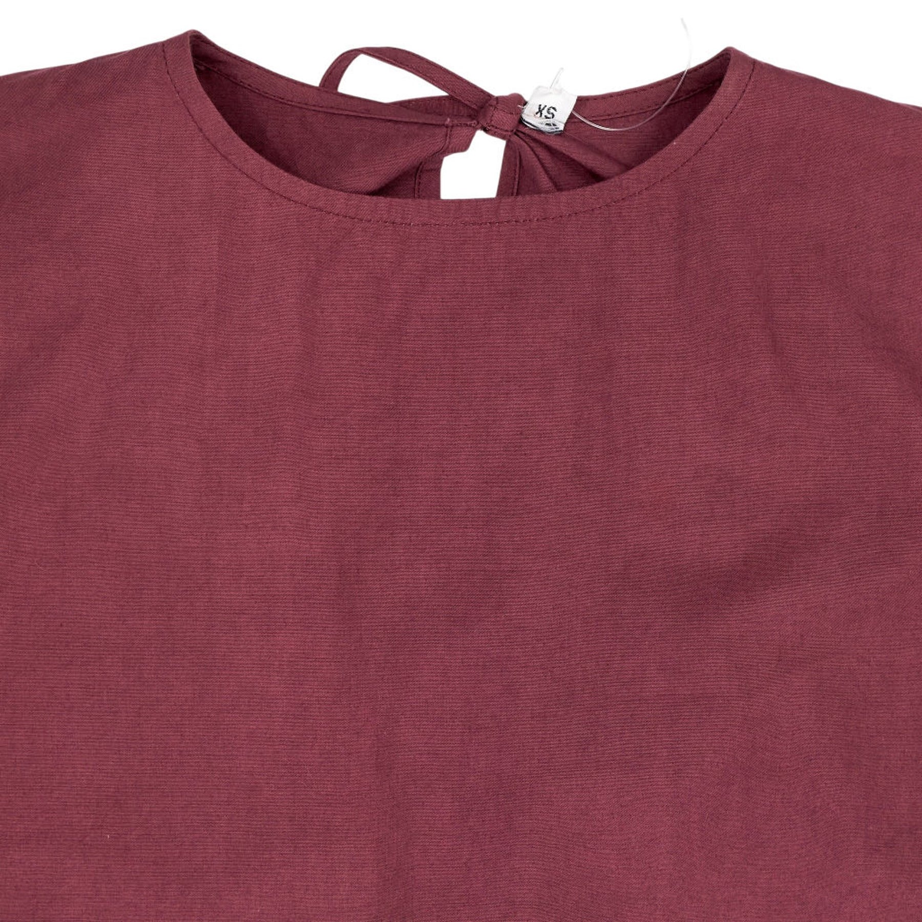 OMNES Burgundy Elma Poplin Top