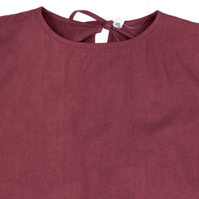 OMNES Burgundy Elma Poplin Top