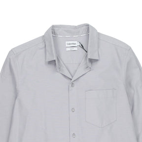 Calvin Klein Silver Grey Oxford Stretch Shirt M