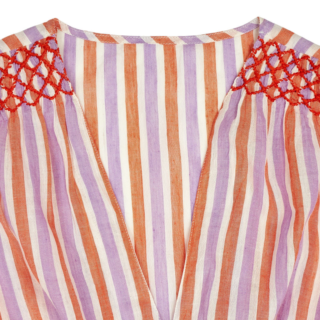 Pink City Prints Striped Multicolour Blouse