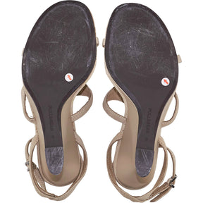 Pull & Bear x Karoline Vitto Cream Suede Wedge Sandals