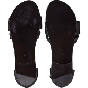 Mother of Pearl Black Sandals with Pearls