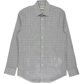 Moss Black Tan Geometric Print Tailored Fit Shirt