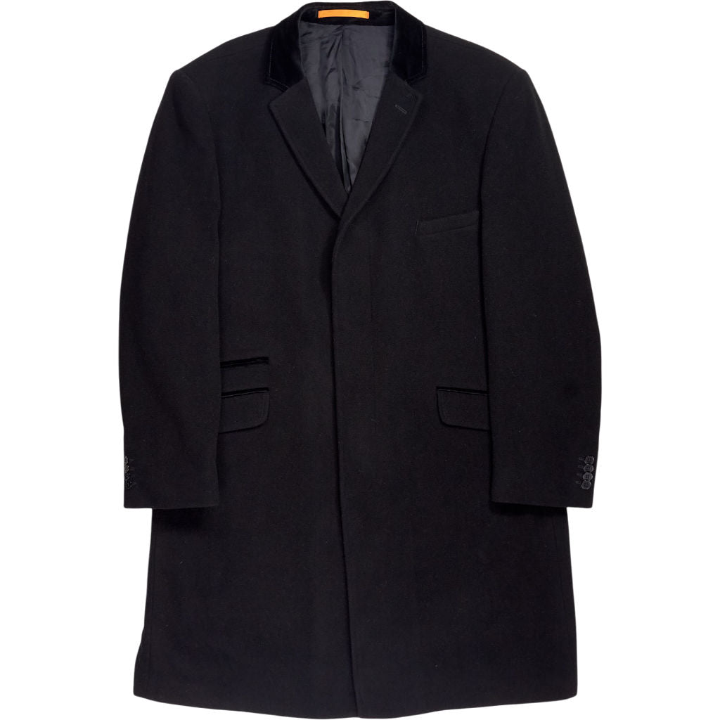 Ben Sherman Black Wool Overcoat