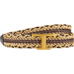 Tods Brown Braided Leather Belt