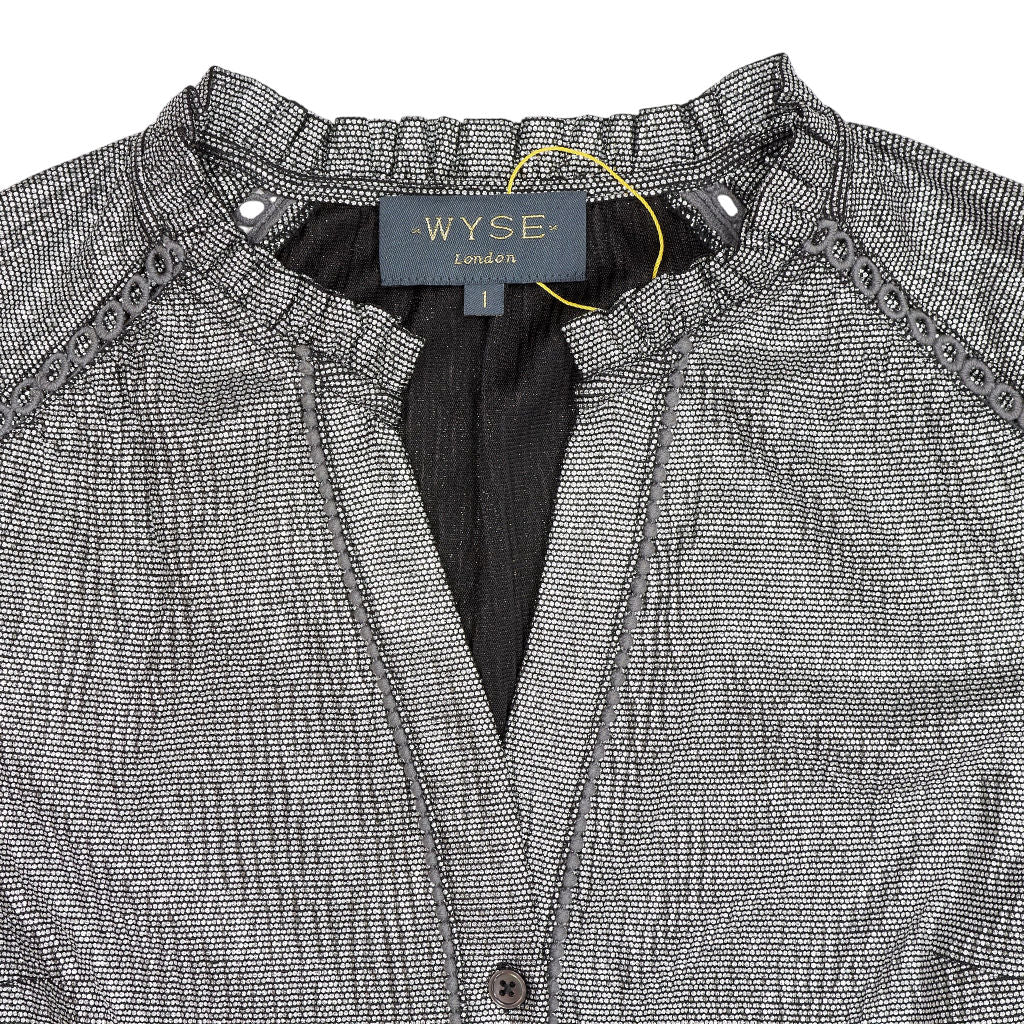 WYSE Grey Button Up Blouse
