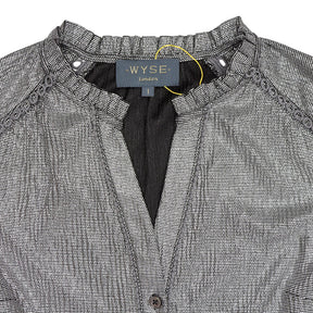 WYSE Grey Button Up Blouse