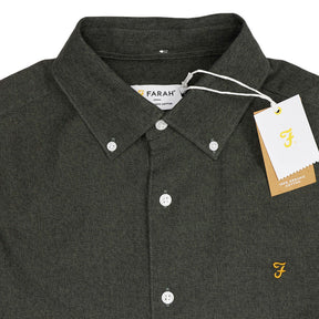 Farah Green Button-Down Organic Cotton Shirt