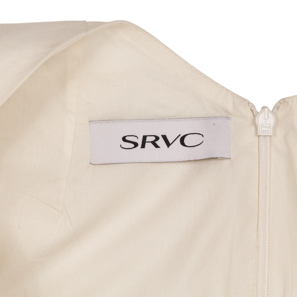 SRVC Cream Halter Off-Shoulder Top