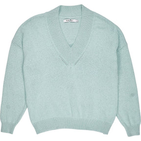 NRBY Mint Green V-Neck Knit Jumper