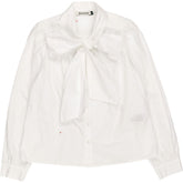 Baukjen White Araya Cotton Bow Neck Blouse