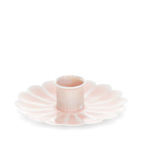 Pink Enamel Flat Flower Candle Holder