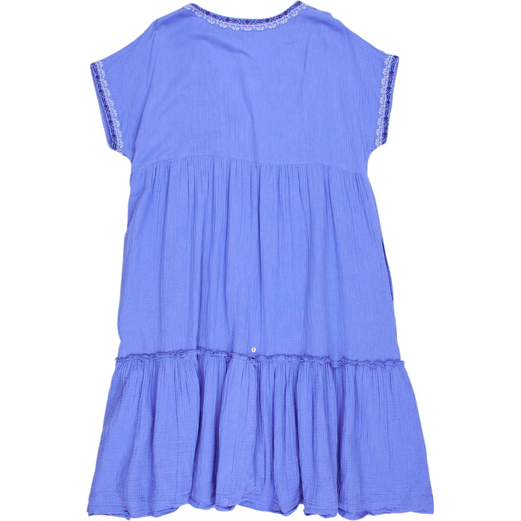 NRBY Blue Crinkle Midi Dress