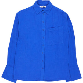 NRBY Blue Crinkle Cotton Shirt