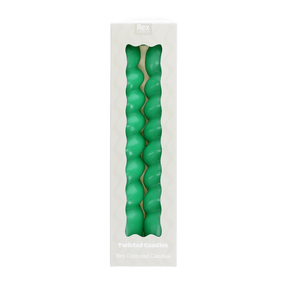 Twisted candles (pack of 2) - Dark Green