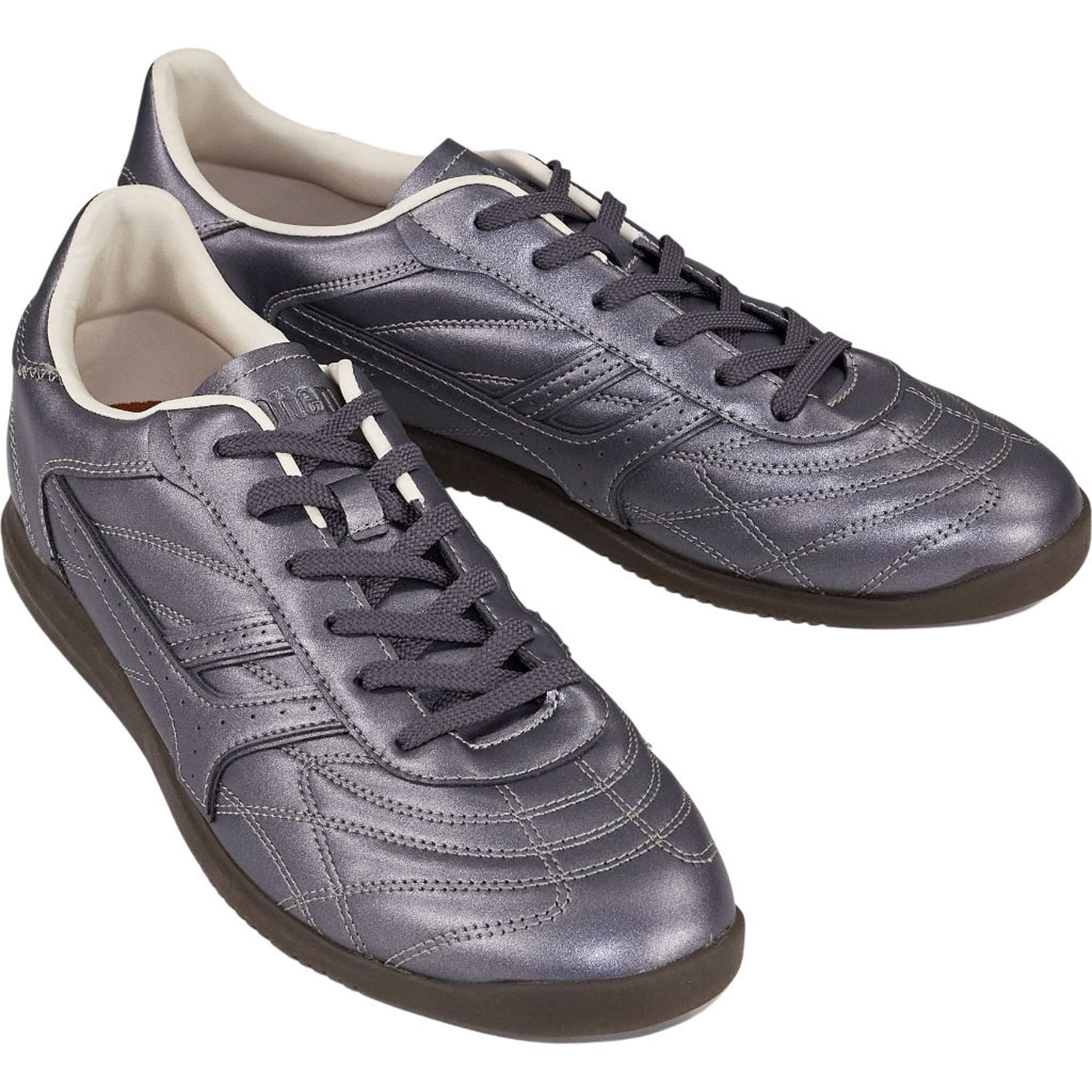 Pull & Bear Metallic Leather Trainers